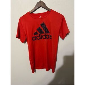 Adidas Women's Size Large Red Athletic Short Sleeve T-shirt Top